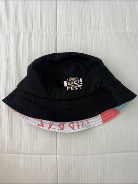 Beach Fest Black Reversible Bucket Hat